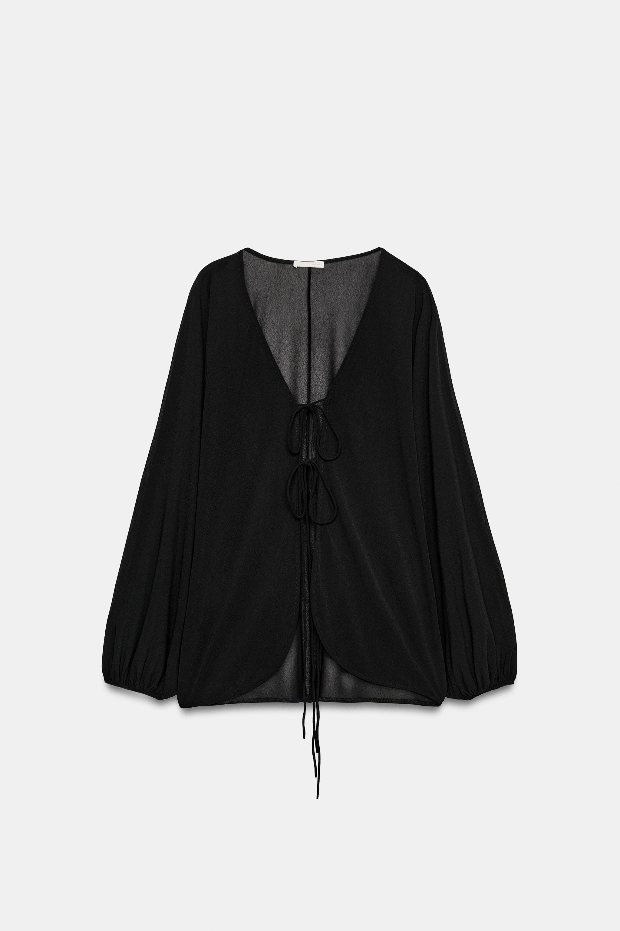 PUFF SLEEVE CREPE TOP